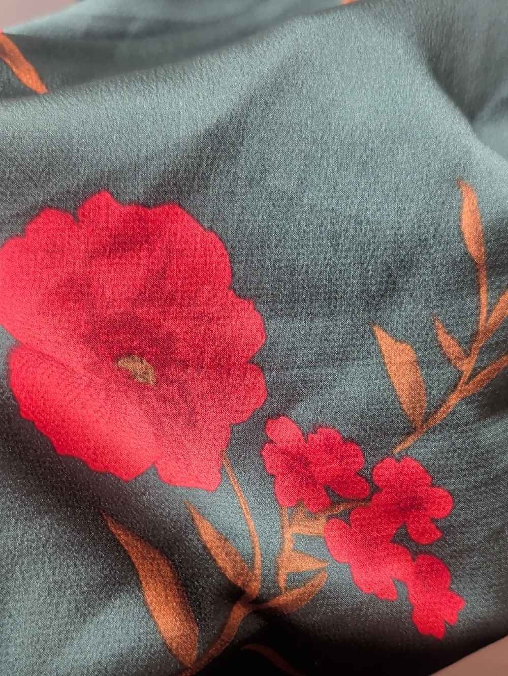 Hello Molly Green Slip Dress with Floral Accents - Picture 4 of 5